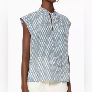 NWT MARELLA Silk Printed Tie Neck Blouse Size 12